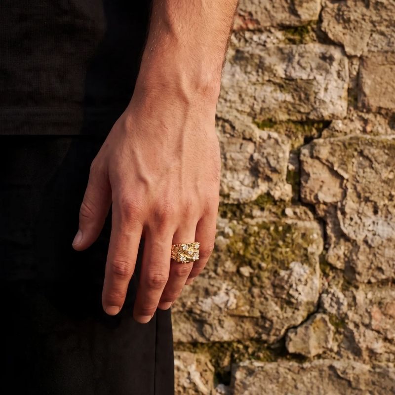 Seiten Smaragd Ring
