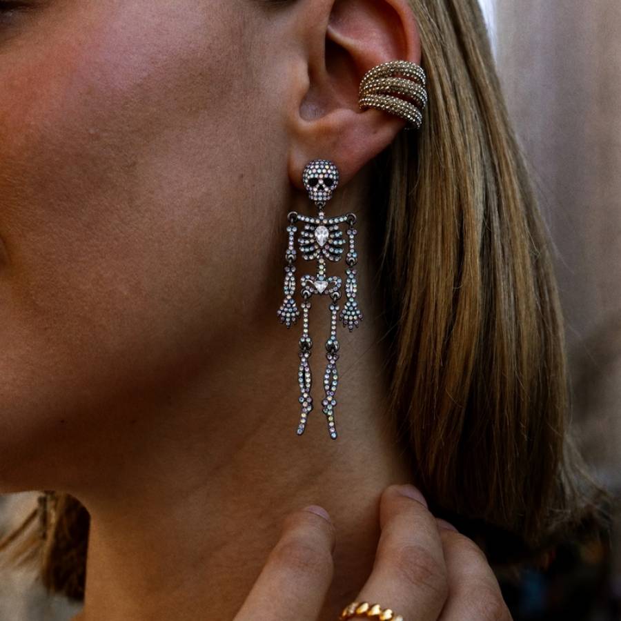 Bad To The Bone Skeleton Drop Earrings