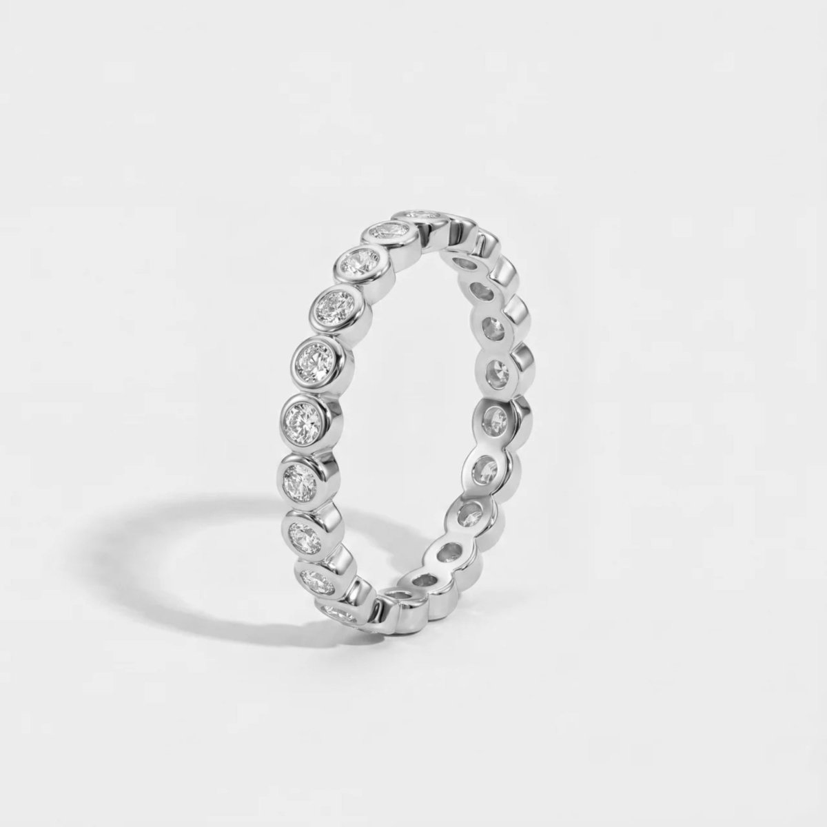 Bubble Ring - Bezel Tennis CZ - Silver | Monrich
