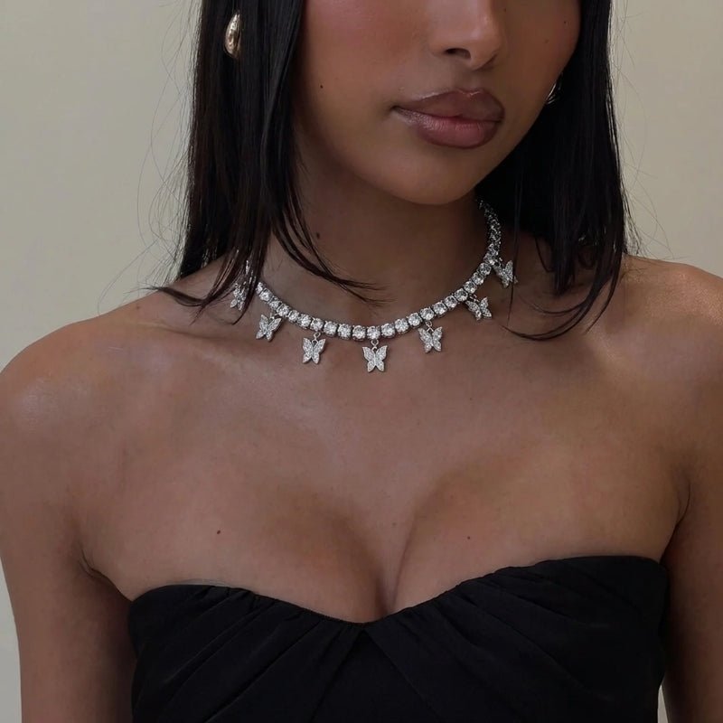 Butterfly Tennis CZ Choker | Monrich