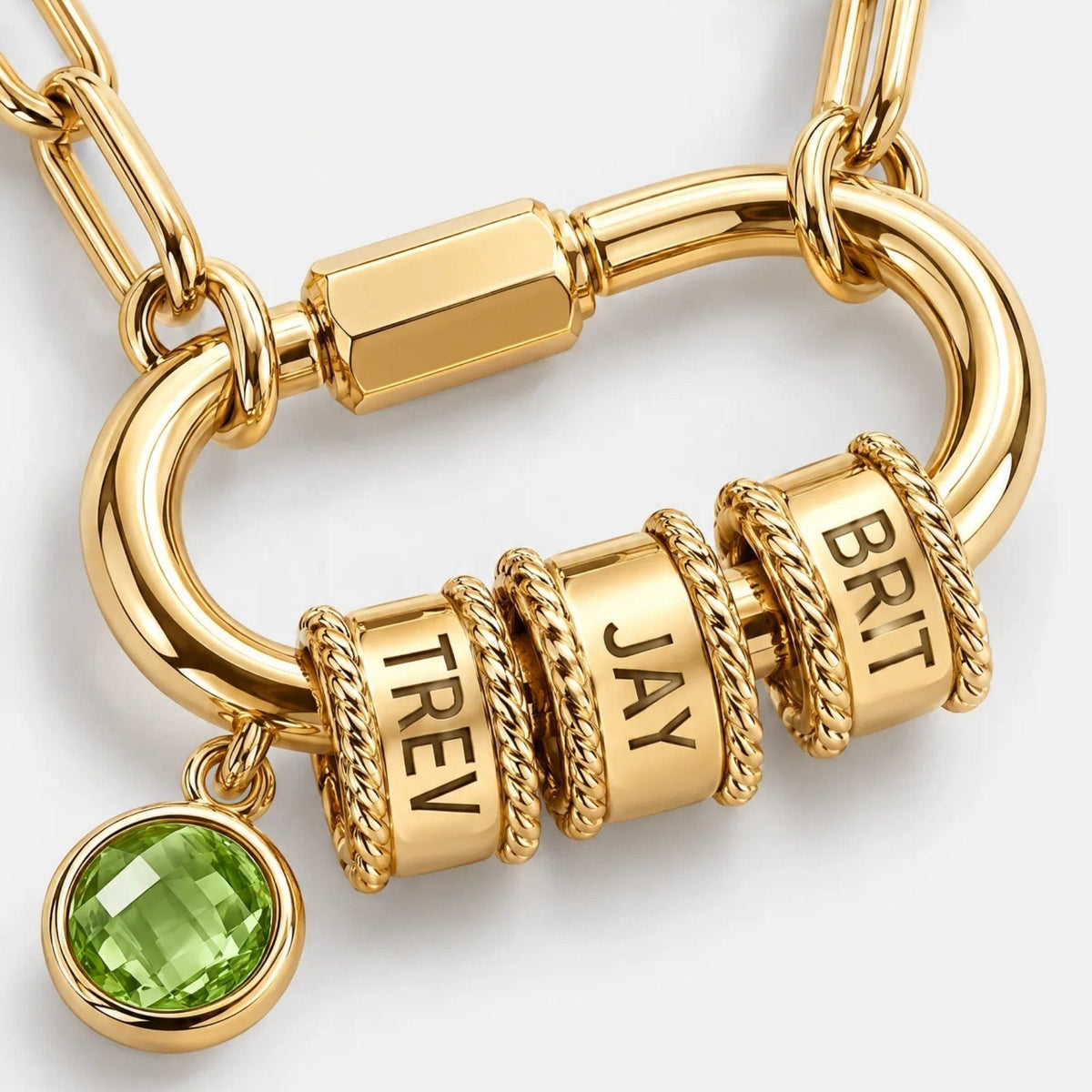 Carabiner Custom Name Birthstone Necklace | Monrich
