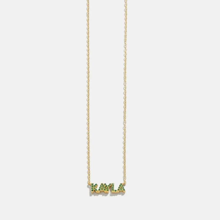 Colour Theory Birthstone Name Necklace#Birthstone_May - Emerald