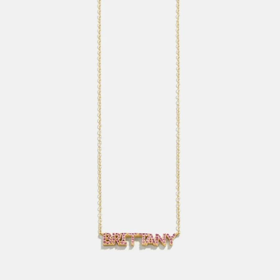 Colour Theory Birthstone Name Necklace#Birthstone_October - Rose