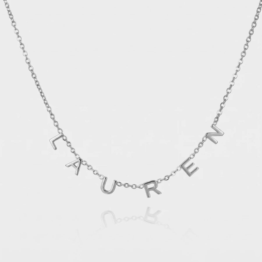 Dangling Letters Necklace – Personalised Necklace macro detail