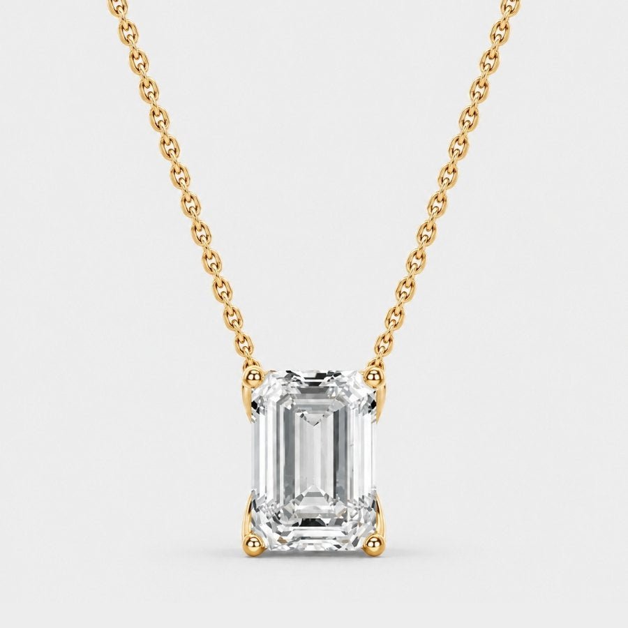 Emerald Cut Moissanite Necklace