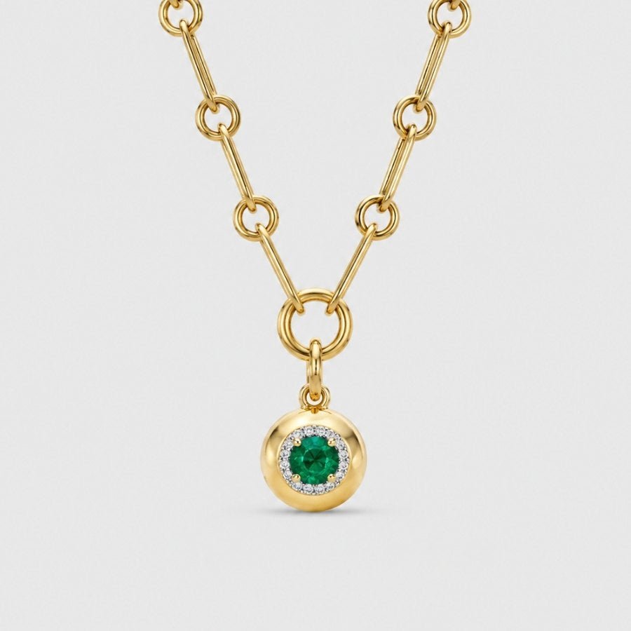 Emerald Halo Necklace