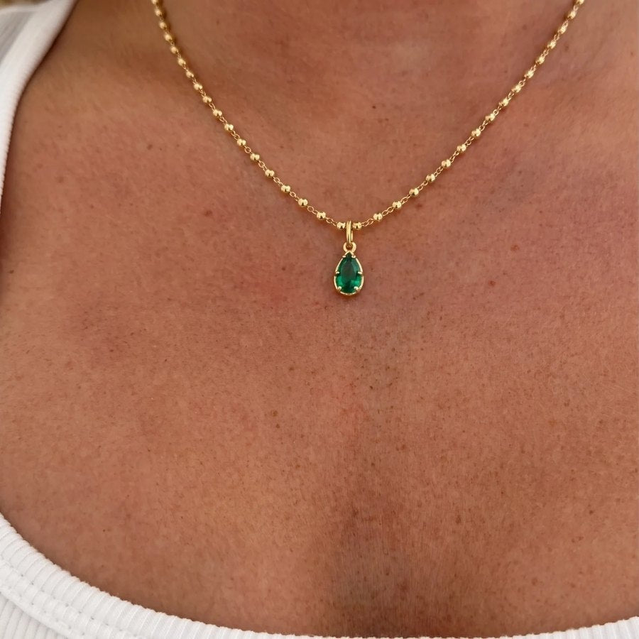 Emerald Teardrop Necklace