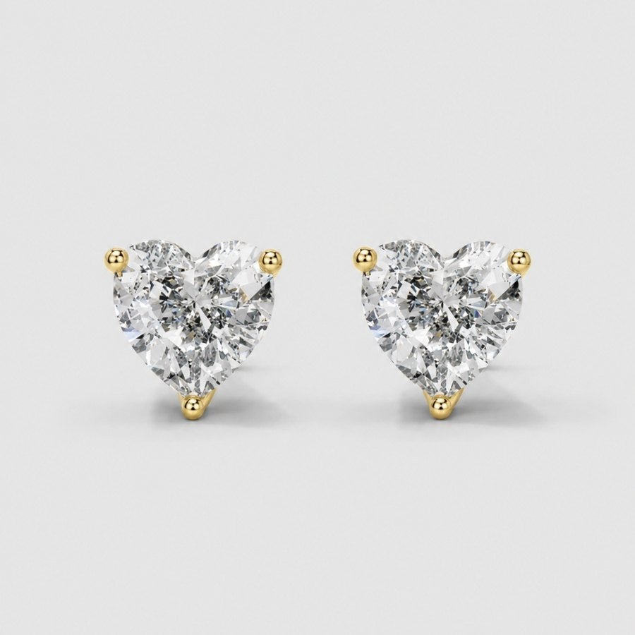 Heart Cut Moissanite Stud Earrings