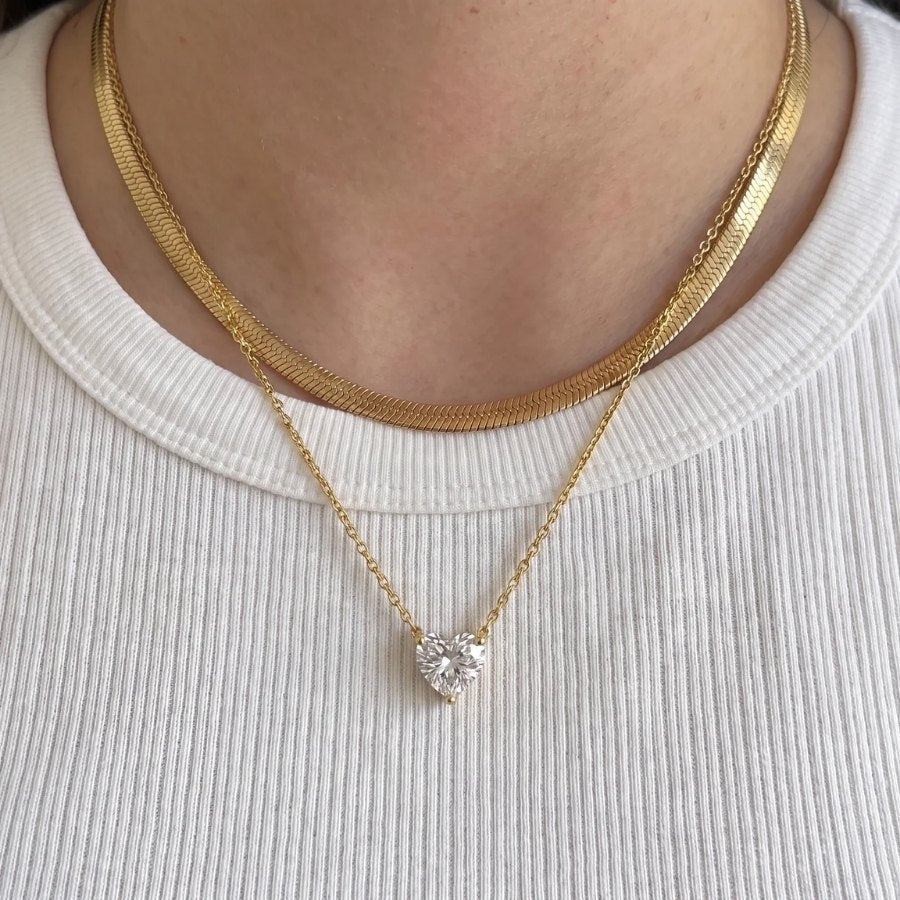 Heart Solitaire Necklace
