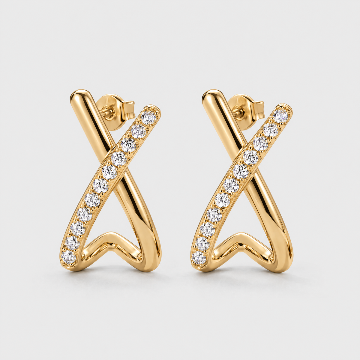 Crossover Earrings - Iced Drop