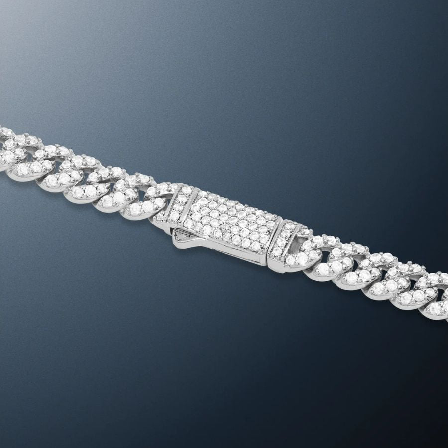 Iced out cuban chain clasp detail