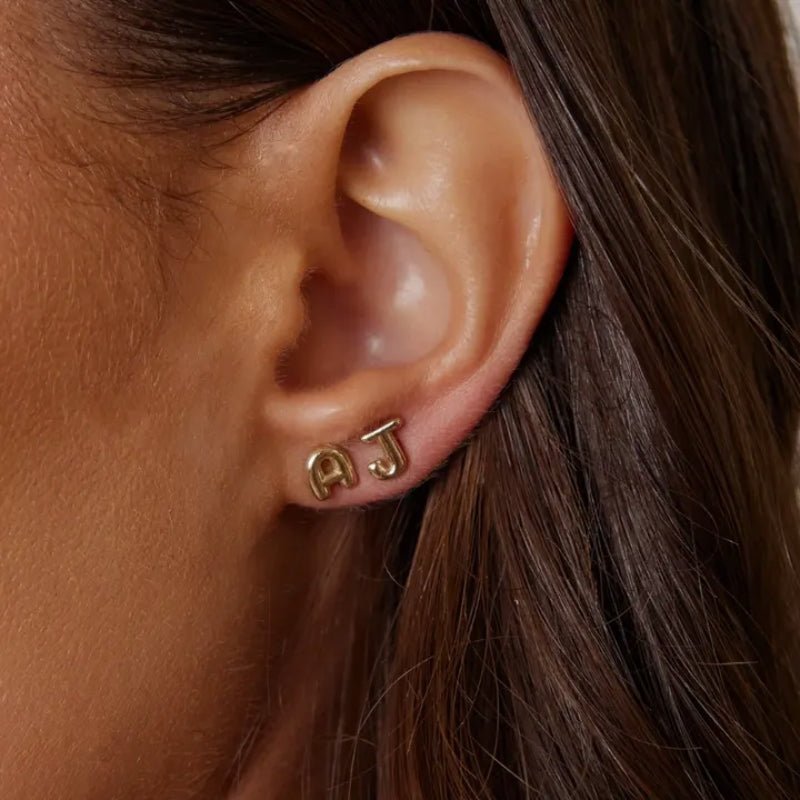 Initial Earrings - Bubble Letter | Monrich