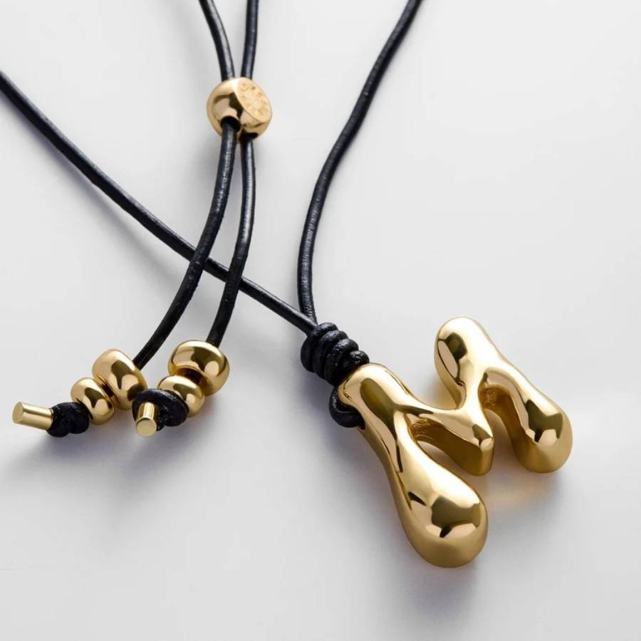 Liquid Initial Cord Necklace