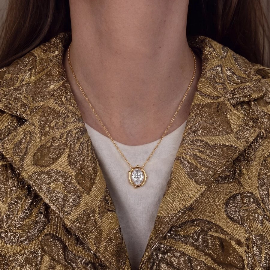 Oval Halo Necklace