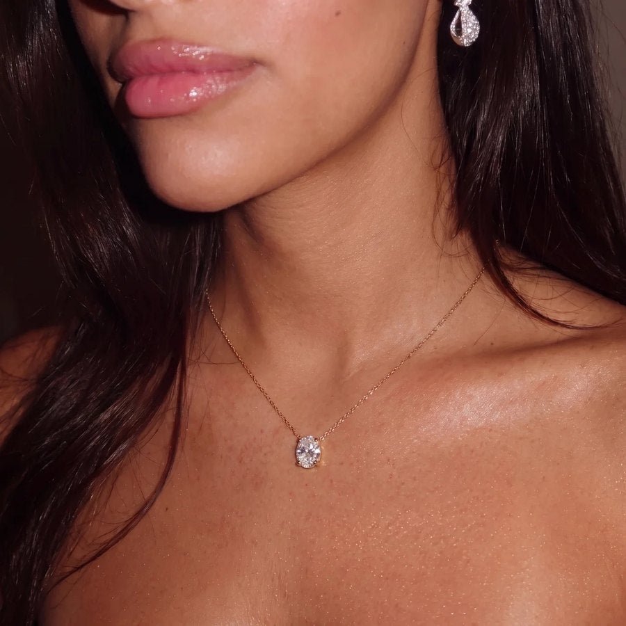 Oval Solitaire Necklace