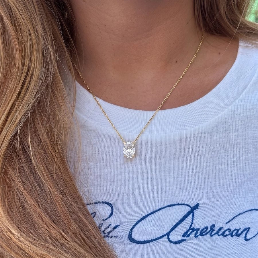 Oval Solitaire Necklace
