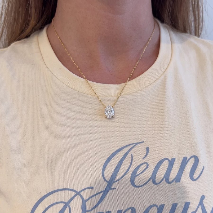 Oval Solitaire Necklace