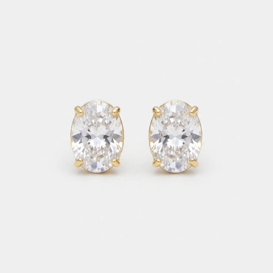 Oval Tennis Studs in 18K gold