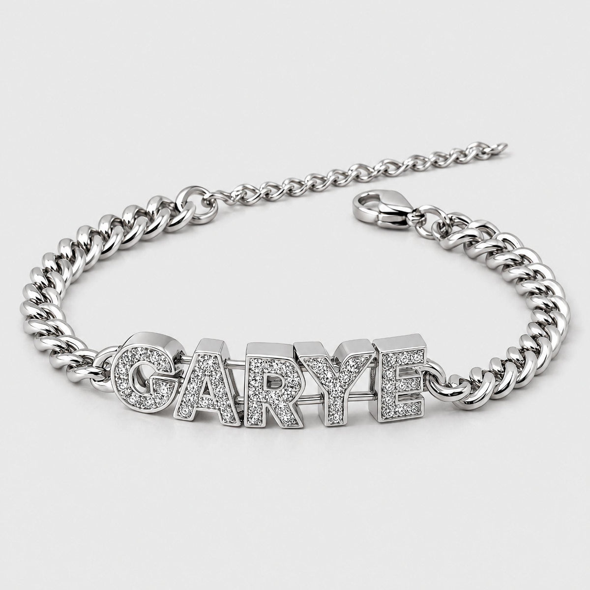 Pavé Block Letter Custom Name Bracelet | Monrich