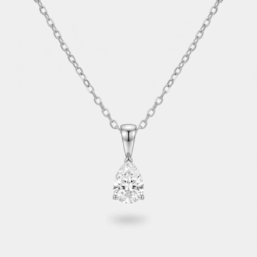Pear Cut Teardrop Necklace from above