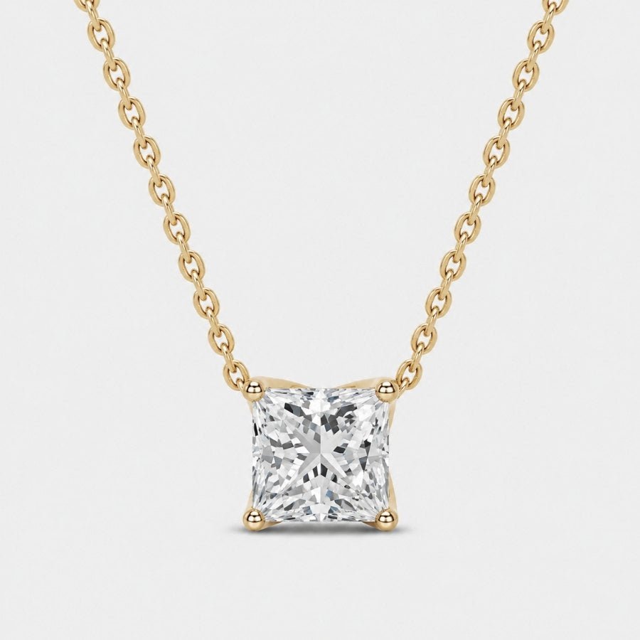 Princess Cut Moissanite Necklace