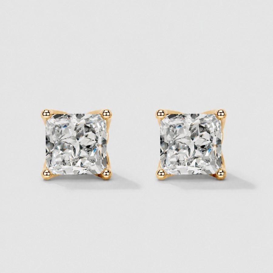 Princess Cut Moissanite Stud Earrings