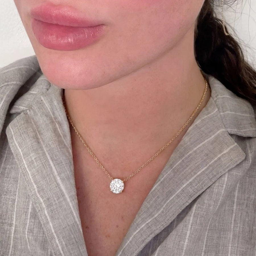Round Solitaire Necklace
