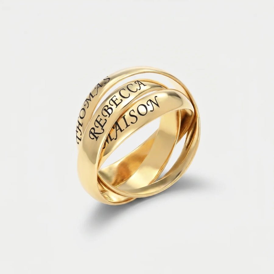 Trio Bond Custom Ring in 18K gold or silver finish