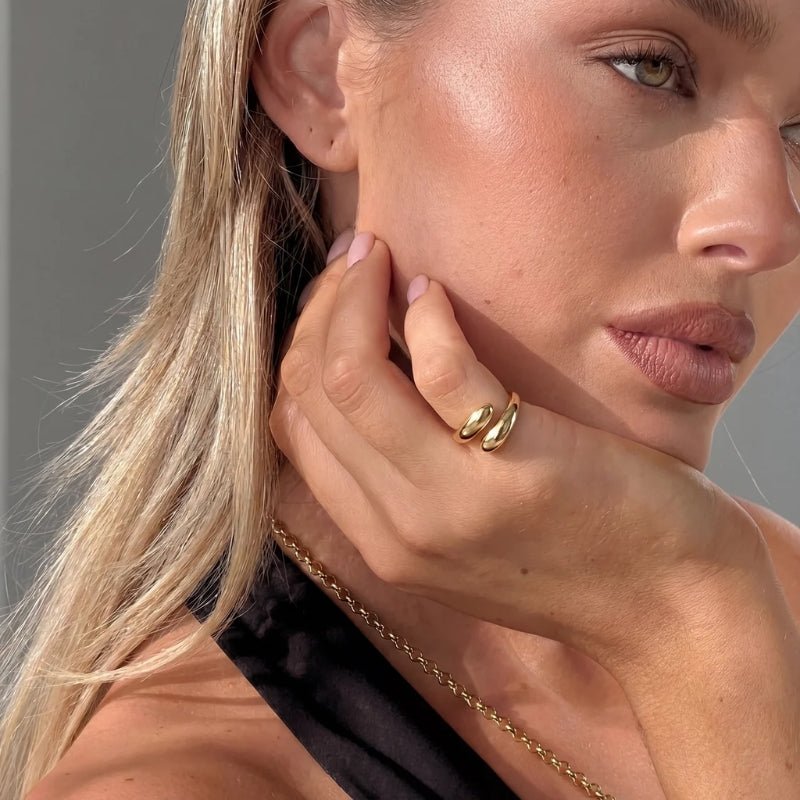 Wrap Ring - Flow Teardrop Gold | Monrich