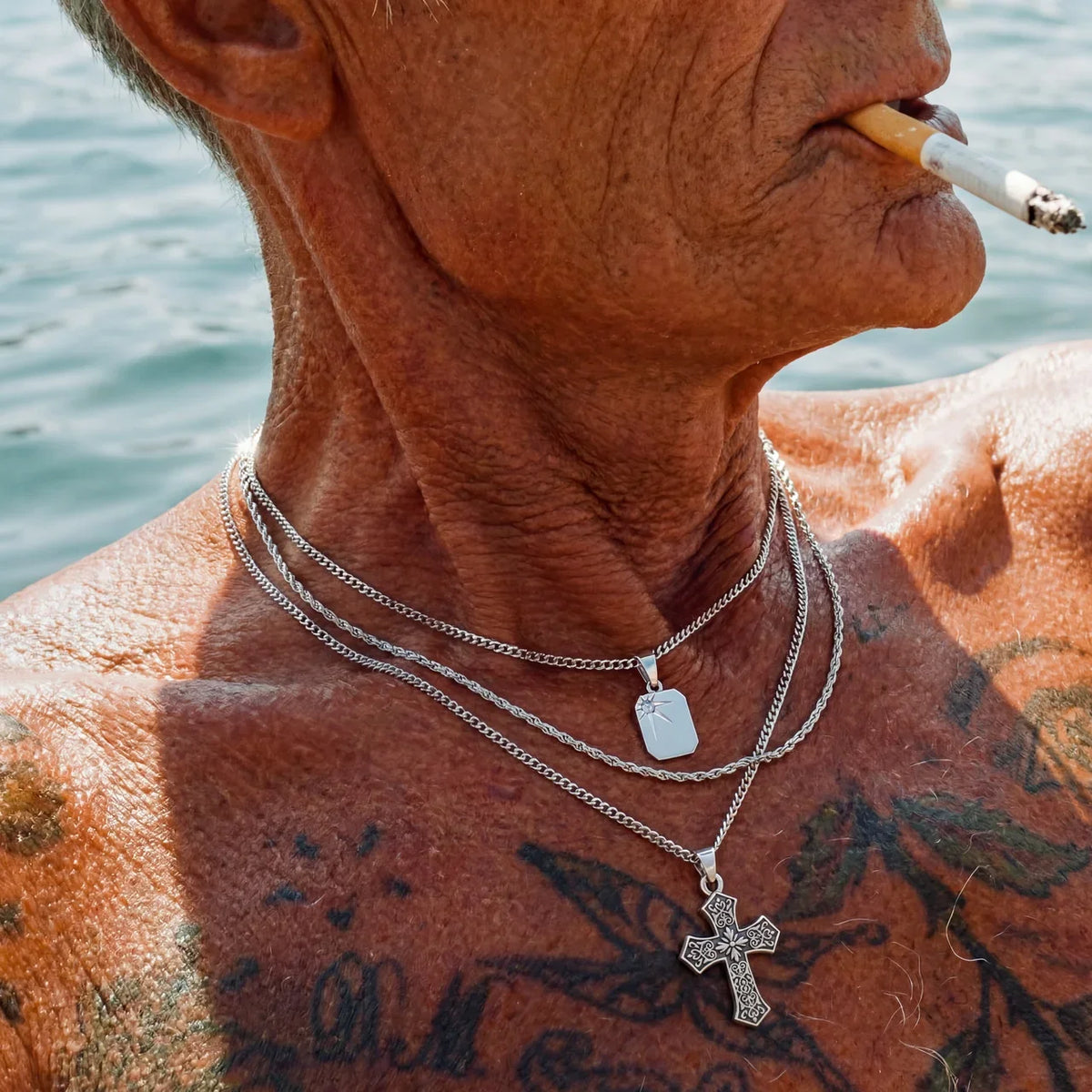 how to style streetwear jewellery men layered chains