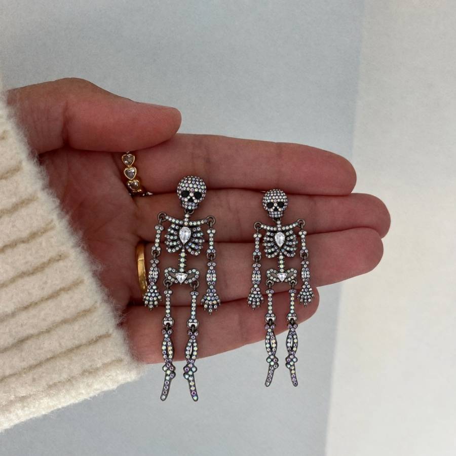 Bad To The Bone Skeleton Drop Earrings
