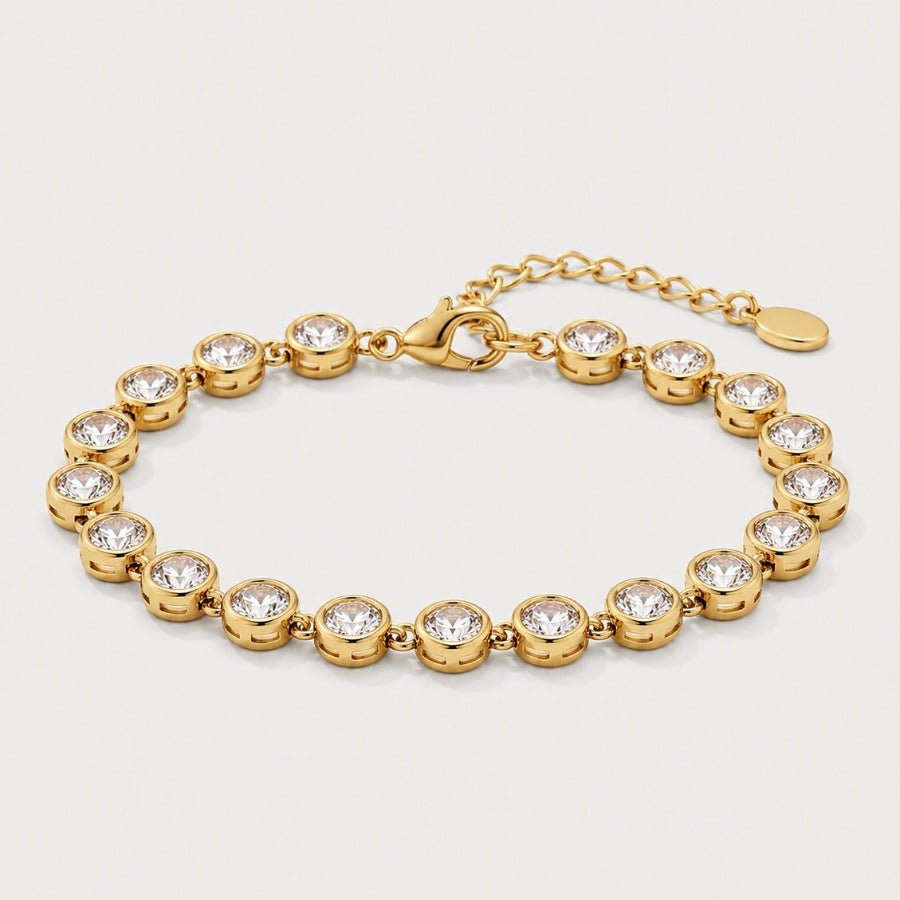 Beaded Tennis Bracelet - Gold | Monrich