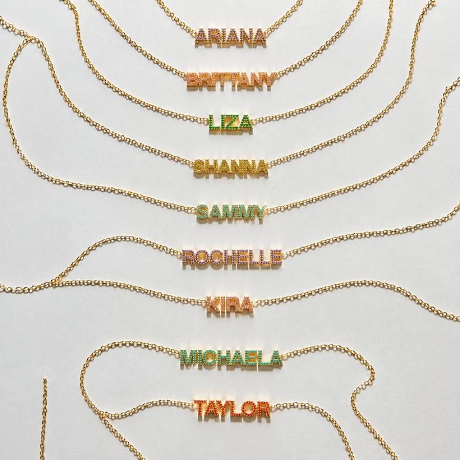 Colour Theory Birthstone Name Necklace