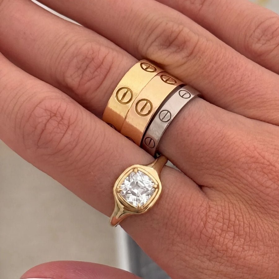 Cushion Cut Signet Ring