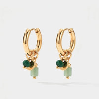 Charm Hoop Earrings - Wisdom Green