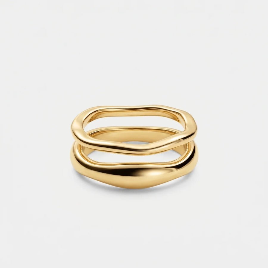 Gemini Stackable Rings in 18K gold or silver finish