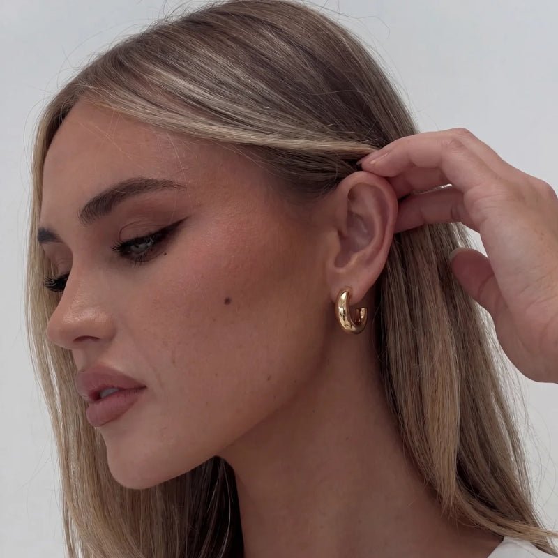 Gold Hoop Earrings - Nadine Chunky | Monrich