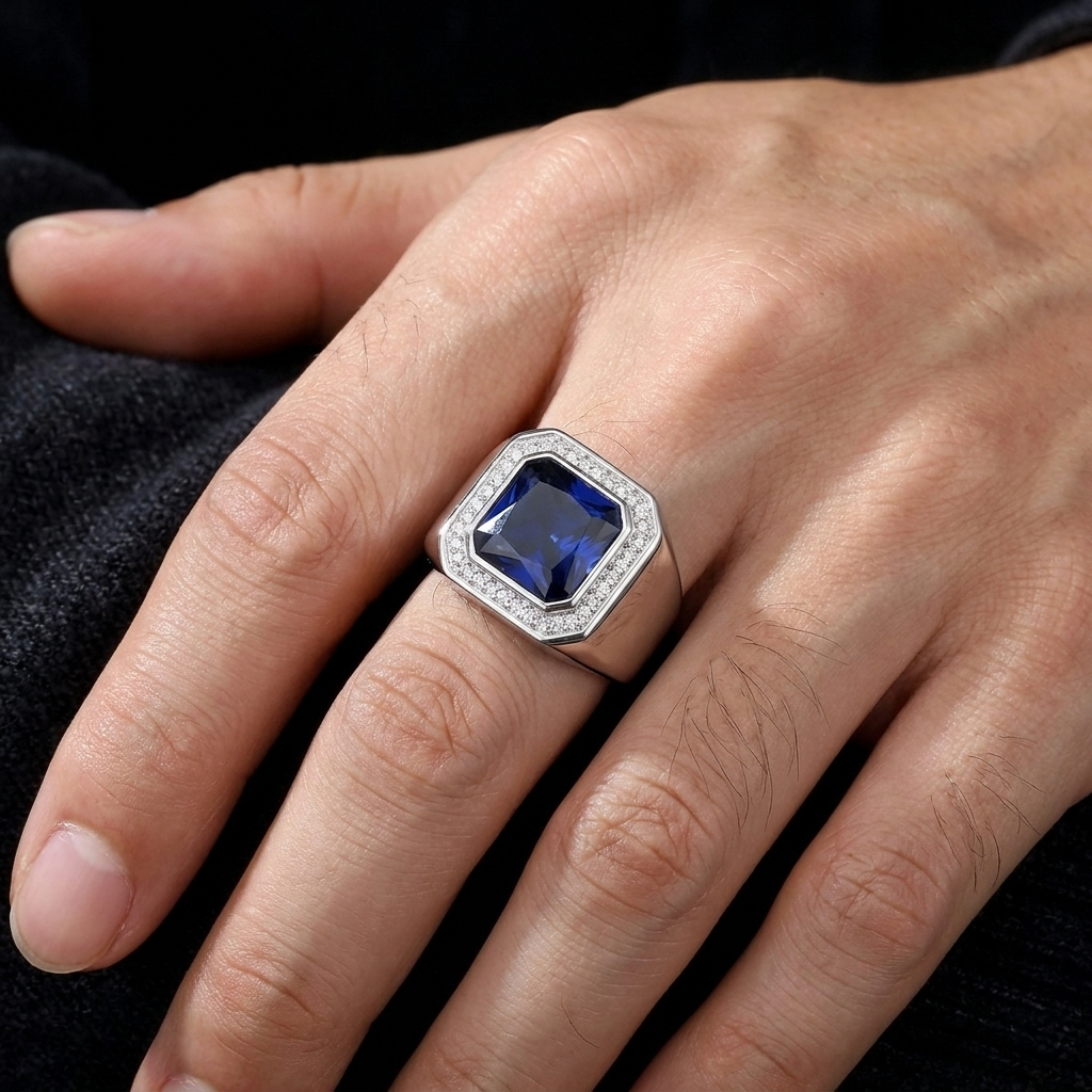 Quadratisch Geschliffener Stein Ring