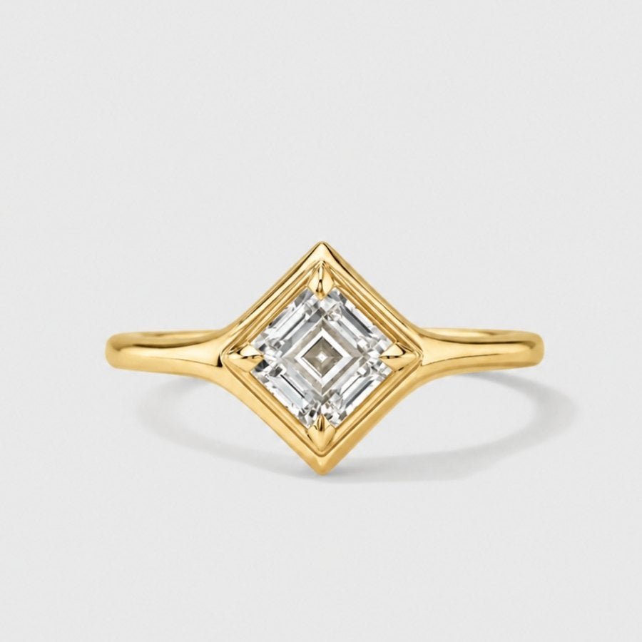 Moissanite Compass Signet Ring
