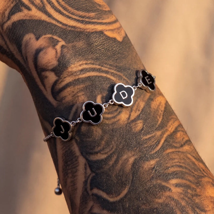 Clover Initial Bracelet