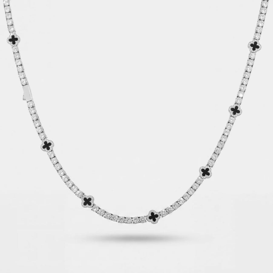 Noir Clover Tennis Chain - 4mm