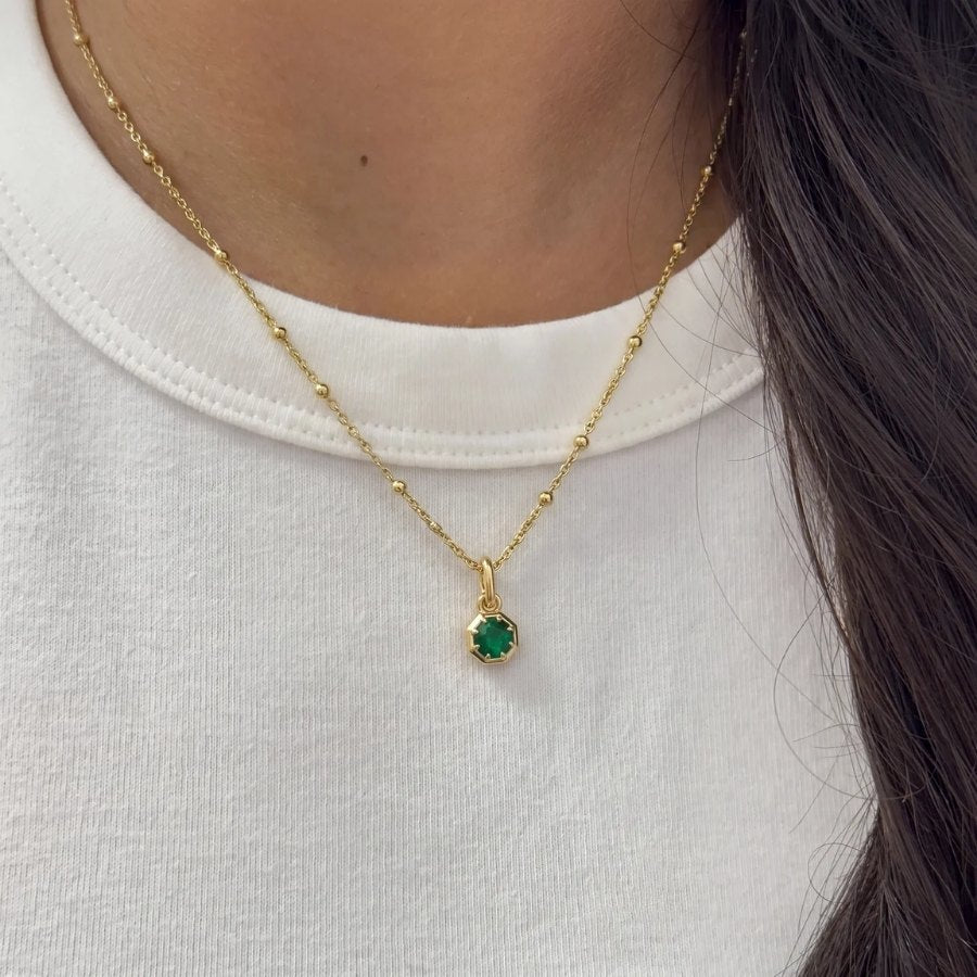 Octagon Gemstone Necklace