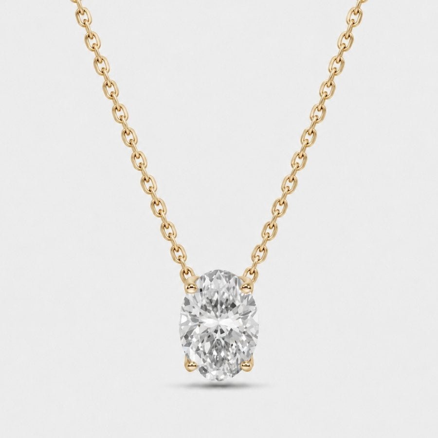 Oval Solitaire Necklace