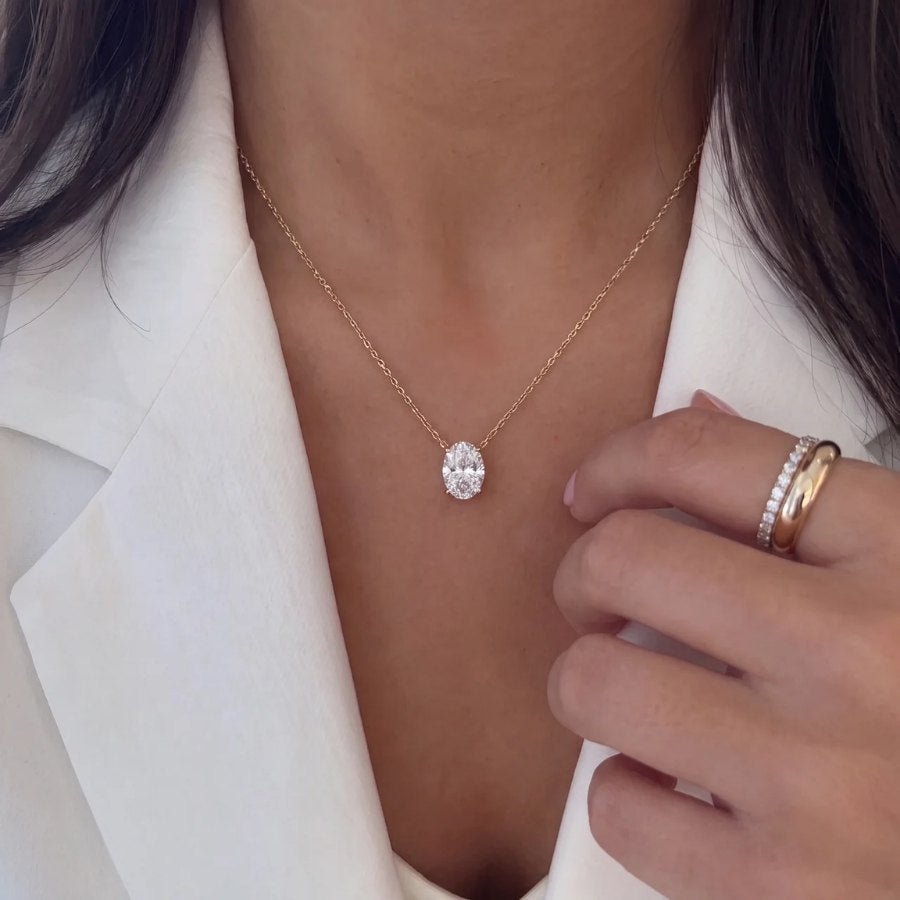Oval Solitaire Necklace