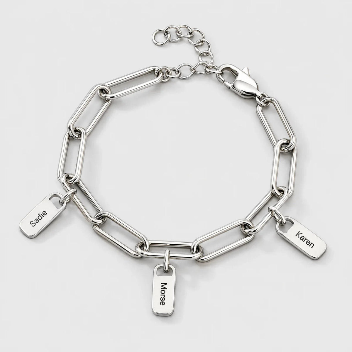 Paperclip Name Tag Custom Bracelet | Monrich