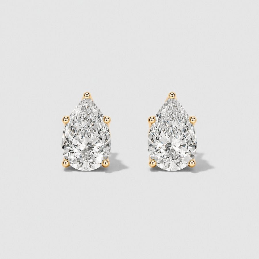 Pear Cut Moissanite Stud Earrings