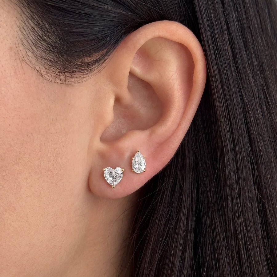Pear Cut Moissanite Stud Earrings