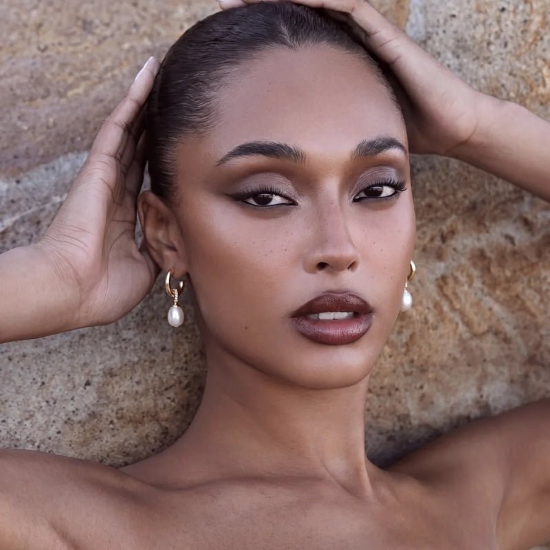 Pearl Drop Earrings - Nala Hoop | Monrich