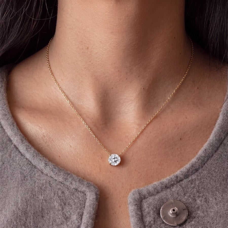 Round Solitaire Necklace