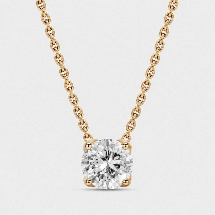 Round Solitaire Necklace